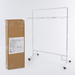 Clothing Display Rack Floor Standing Garment Rack 8 Arms Clothing Rack White