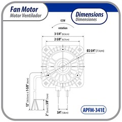 Appli Parts APFM-341E 34W refrigeration condenser and evaporator motor 115V 60Hz