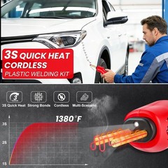 Cordless Plastic Welder, 2600mAh Battery & 3S Rapid Heat to 1380°F, USB-C Rec…