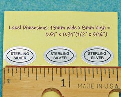 1,000 (1000) Peel Off Adhesive LABELS Oval 1/2″ x 5/16″ Marked “STERLING SILVER”