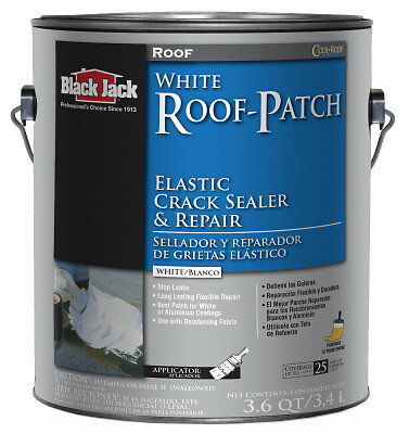 Black Jack 5227-1-20 Roof Patch, White Acrylic, 3.6-Qts. – Quantity 1