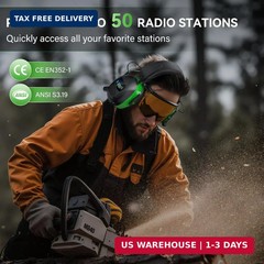 2025 AM/FM Radio Ear Protection Headphones with Backlit Digital Display, 120H…