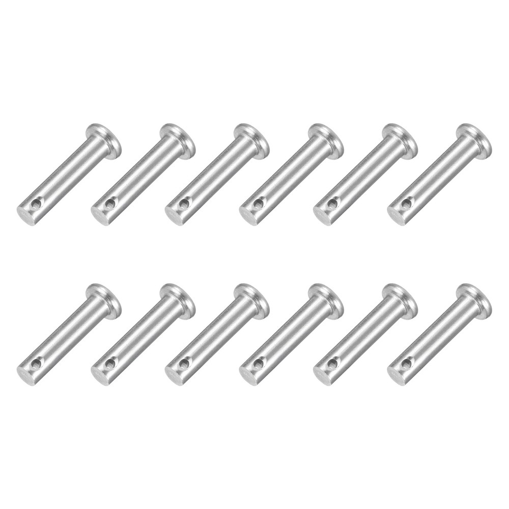 12Pcs 1/4″ x 1″ Single Hole Clevis Pins 304 Stainless Steel Flat Head Pins