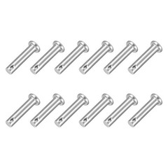12Pcs 1/4″ x 1″ Single Hole Clevis Pins 304 Stainless Steel Flat Head Pins