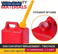 Gas Can Spout Replacement Kit (Two Pack), Universal Nozzle for 1, 2, 5 Gallon Ga