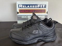 Skechers Work Relaxed Fit Slip Resistant Memory Foam Shoes Womens 7.5 Black