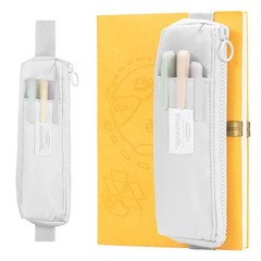 AOGEWON Slim Pen & Pencil Bag with Adjustable Elastic 18.5 x 2.5 x 5cm, grey