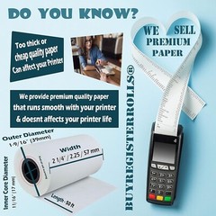 Thermal Receipt Paper Rolls 2 1/4 x 50ft, BPA Free, Recyclable for POS Machines