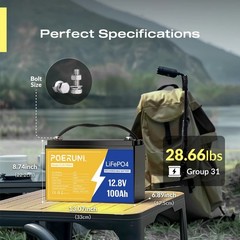 12V 100Ah LiFePO4 Lithium Battery 100AH BMS Solar Deep Cycle RV Camper Marine RV