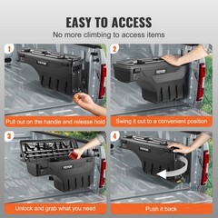 Truck Bed Storage Box, Lockable with Password Padlock, 6.6 Gal/25 L ABS Wheel We