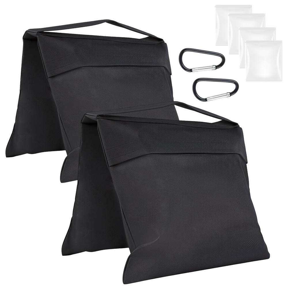 2 Pack Sand Bags, Black Sand Bags for Weight, Heavy Duty Sandbags for Umbrell