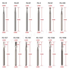 10-100Pcs Dental High Speed Handpiece Carbide Burs Round Steel FG Bur Drills ty