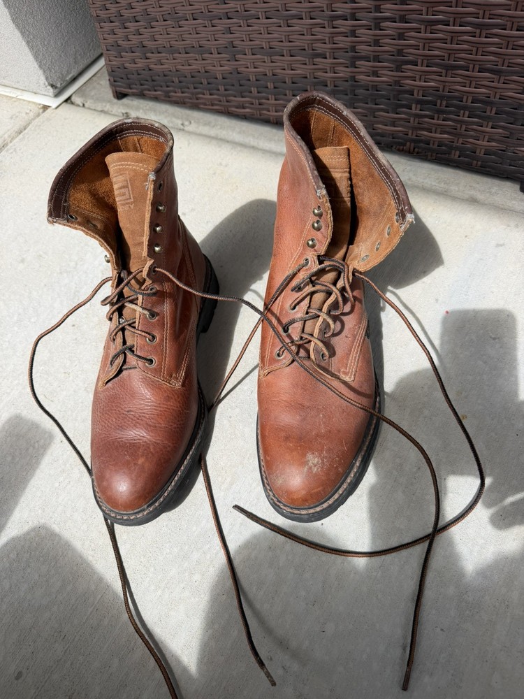 Ariat Men’s Work Boots Lace Up Leather Brown Size 10 1/2 EE Style 37180