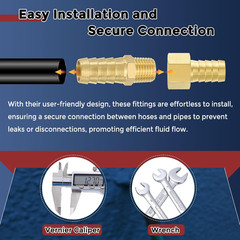 Pack of 1 Brass Hose Barb Fittings Adapter Connector 1/2″ Hose Barb to 1/4″ NPT