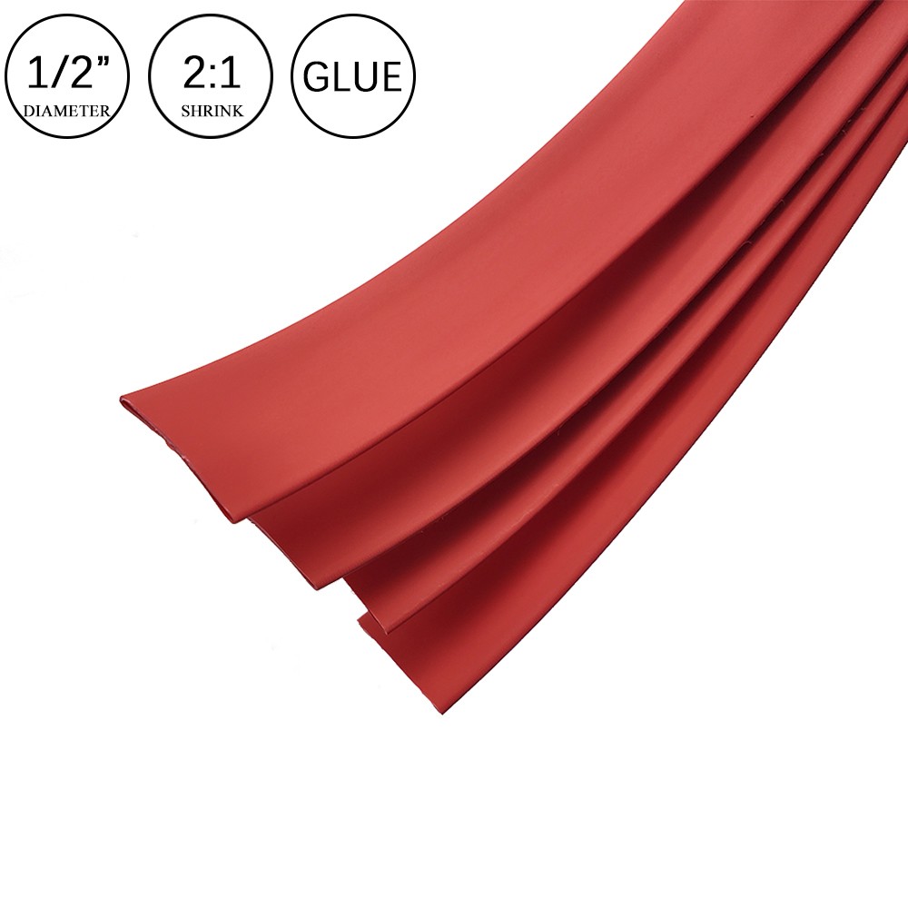2:1 Heat Shrink Tubing Red Dual Wall Waterproof Glue Wires Wrap (LARGE SIZES)