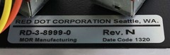 New RD-3-8999-0 Red Dot Control Panel