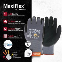 MaxiFlex Ultimate 42-874 Work Gloves L Micro Foam Nitrile Grip 12 Pairs NEW