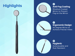 Dental Mirror Stainless Steel Matte Black Set of 5 ARTMAN