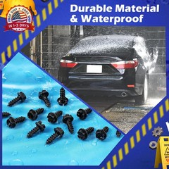 Tandefio 100 Pcs License Plate Screws #14 x 3/4″ Slotted Hex Head Carbon Steel L