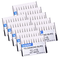 10pc/kit AZDENT Dental Diamond Burs High Speed Handpiece Friction Grip 20 Types