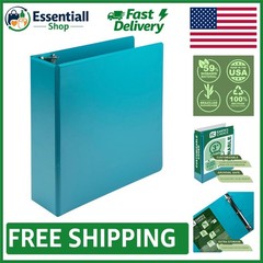 Customizable Turquoise 3-Inch Binder – Plant-Based, Archival Safe for Documents