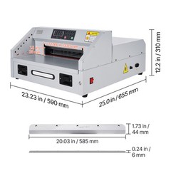 Electric Paper Cutter 300W Guillotine Trimmer Cutter Machine with Casters