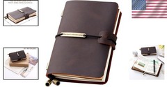 Classic Leather Journal for Writing and Planning 5.2 x 4 Inches Coffee Color