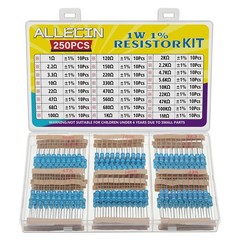 25 Values 1W Metal Film Resistor Kit from 1 Ohm to 1M Ohm 1 Watt 1% Resistors