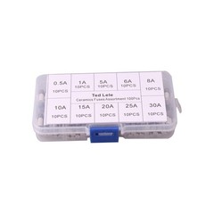 QBGTFAK 100pcs Quick Blow Ceramic Tube Fuse Assorted Kit Amp 250V 0.5A, 1A, 5…
