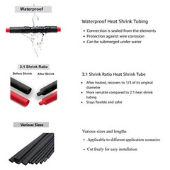 New Heat Shrink Tubing 3:1 Marine Grade Wire Wrap Adhesive Glue Lined Waterproof
