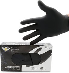 S&G Black Nitrile Gloves Latex Powder Free 5 Mil 1000pcs M/L/XL