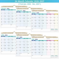 Wall Calendar 2026-2027 – 2 Year 2026-2027, 11 x 8.5 In, Jan 2026 -…