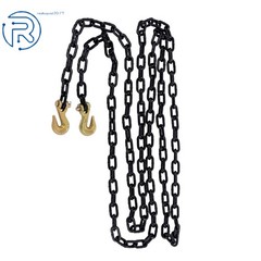 1/4 Inch × 14 Ft G80 Transport Binder Chain | Tow Chain with Clevis Grab Hooks