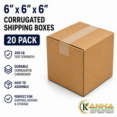 6x6x6 Corrugated Shipping Boxes 200 lb Test Packing Moving Mailing Boxes 20 Pack