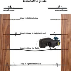 100 Kuahome 3/16″ Black Swage Lag Screws Left & Right Cable Railing Hardware Kit