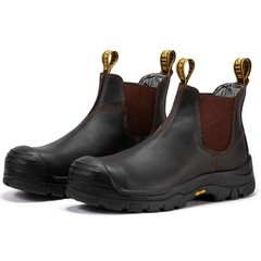 ROCKROOSTER Beaufort Men’s Dark Brown 6 inch Composite Toe Pull-on Leather Work