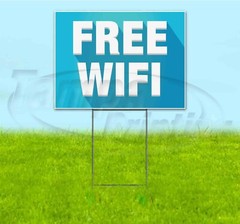 FREE WIFI 18×24 Yard Sign WITH STAKE Corrugated Bandit USA