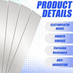 Pure Nickel Sheet 99.6% Nickel Anode Sheet 0.04 x 1 x 6 Inches