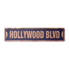 HOLLYWOOD BLVD Vintage Street Sign california boulevard CA tinsel town