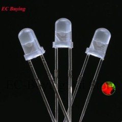 100pcs 3mm 5mm Dual Bi Color Non-Polar Red/Green Led Diffused Diode Light 2Pin