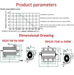 10W RX24 Aluminium Wire wound Power Resistors 5% J 0.01Ω 0.02Ω 1Ω to 300KΩ/Ohm