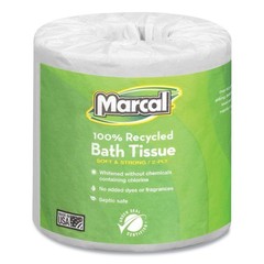 Marcal 6079 2 Ply 100% Recycled Septic Safe Bath Tissues – White (48/Carton) New