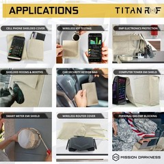 Mission Darkness TitanRF Faraday Fabric Kit 1 Yard (44in W x 36in L), Silver