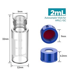 10000pcs 2mL Clear Screw Bottle HPLC Autosampler Vials for Agilent Waters Varian