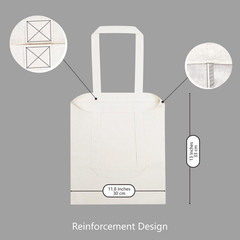 TOPDesign 10-Pack Economical 11.8″x13″ Cotton Tote Bags, Small, Beige