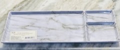 Jot Corner Office Melamine Style Marble Gray Desk Organizer 12.5x7Inches