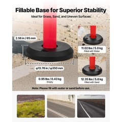 Uimoso Set of 9 Traffic Delineator Posts with Fillable Bases, 48 Inches Tall