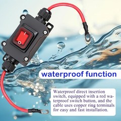 12V 24V IP67 DPST 25A On Off Inline Switch SAE Cable Heavy Duty Toggle