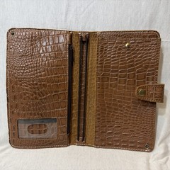 Planner Perfect Traveler’s Notebook Wallet w/ Purse Strap – Brown Alligator Skin
