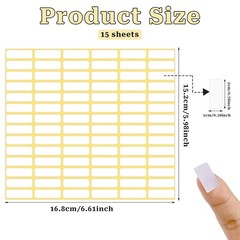 Matte White 10x20mm Removable Stickers Labels 1680 Pcs Blank Small Sticky